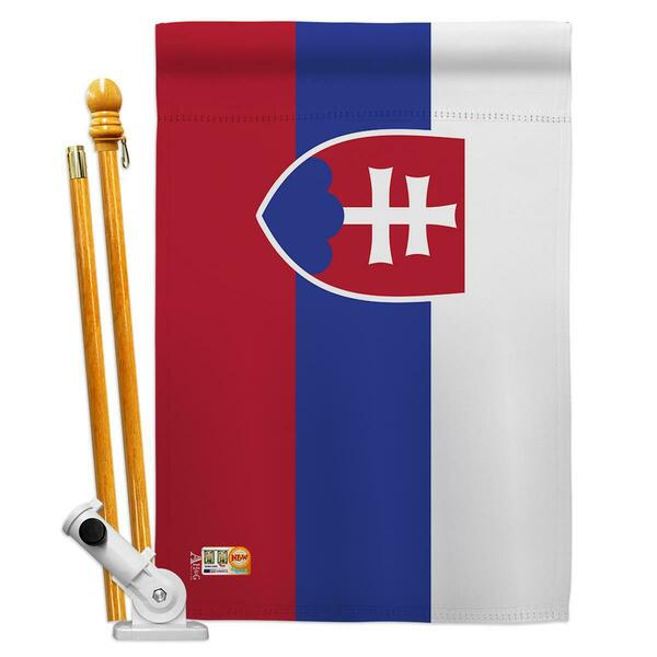 Cosa 28 x 40 in. Slovakia Flags of the World Nationality Impressions Decorative Vertical House Flag Set CO4120316